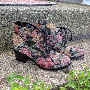 Floral Tapestry Diba Boots with Heels